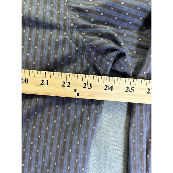 Thomas Dean Button Up Dress Shirt Mens Large Multicolor Gray Long Sleeve - Picture 5 of 7